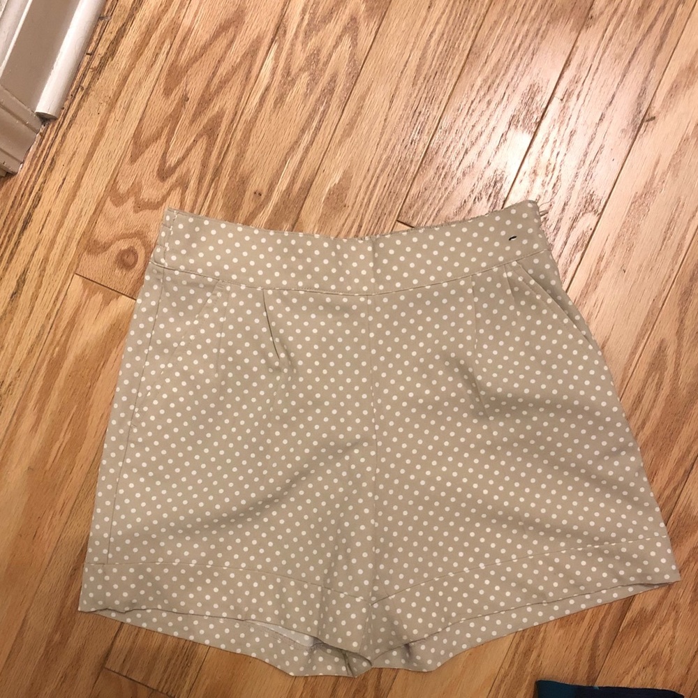 NY&C beige polka dot high waisted shorts